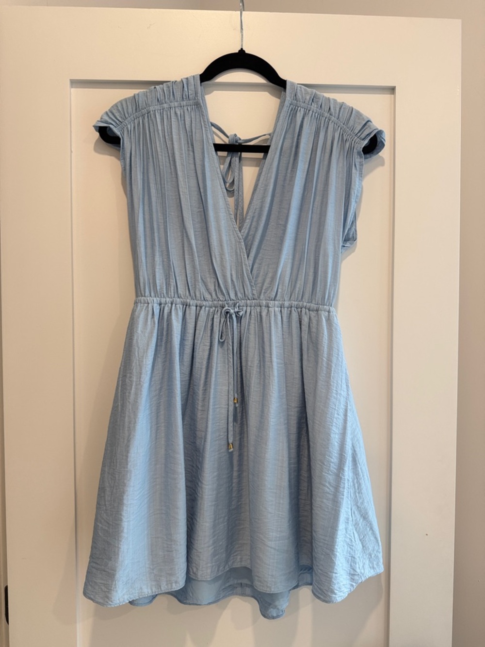 Mustard Seed Sky Blue Tie-Back Mini Dress Medium
